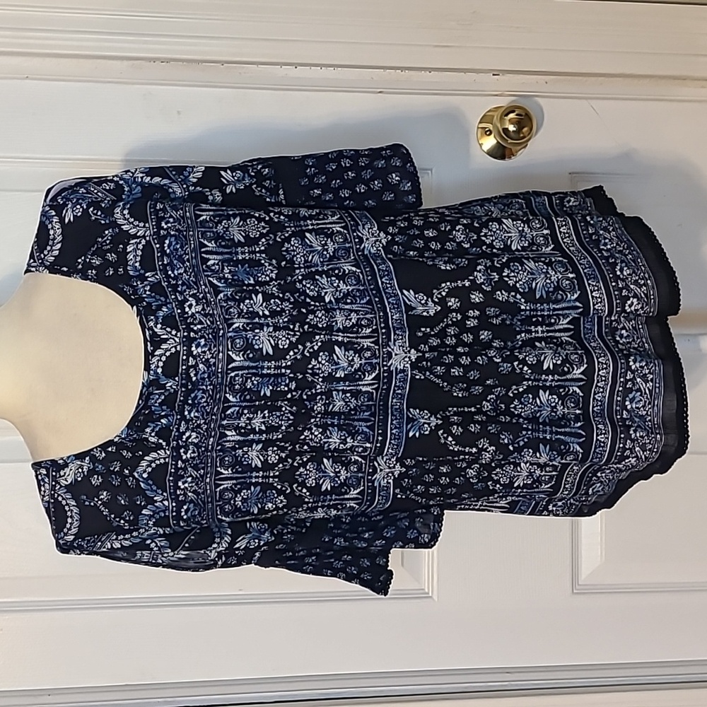 Bila Pleated Mixed Print Blouse